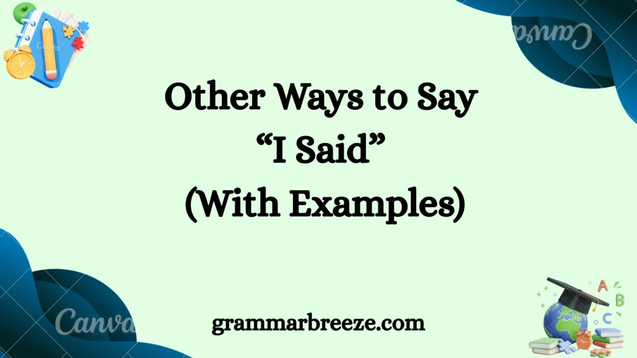 Other Ways to Say “I Said” (With Examples)