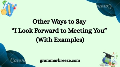 Other Ways to Say “I Look Forward to Meeting You” (With Examples)