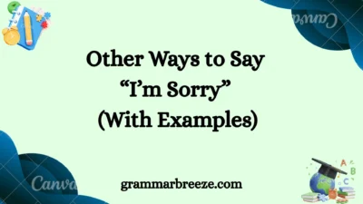 Other Ways to Say “I’m Sorry” (With Examples)