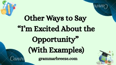 Other Ways to Say “I’m Excited About the Opportunity” (With Examples)