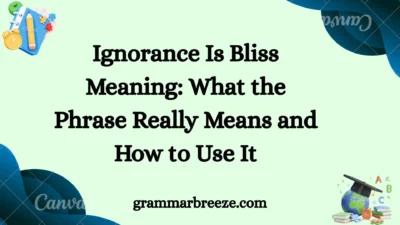 Ignorance Is Bliss Meaning: What the Phrase Really Means and How to Use It