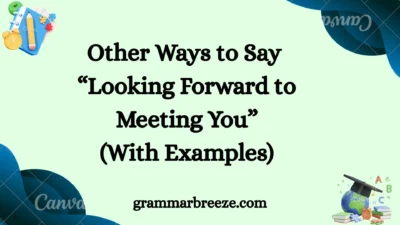 Other Ways to Say “Looking Forward to Meeting You” (With Examples)