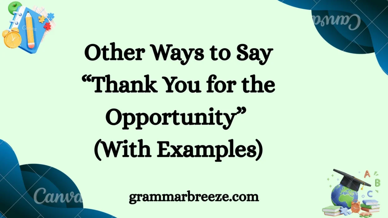 Other Ways to Say “Thank You for the Opportunity” (With Examples)