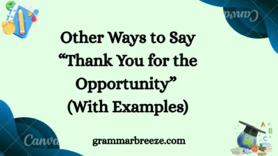 Other Ways to Say “Thank You for the Opportunity” (With Examples)